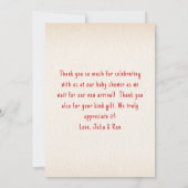 Oh Baby Pizza + Baby shower Pacifiers Bedankkaart (Achterkant)