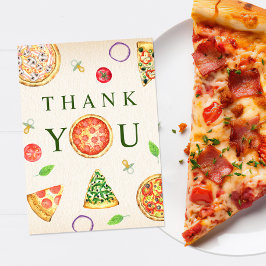 Oh Baby Pizza + Baby shower Pacifiers Bedankkaart
