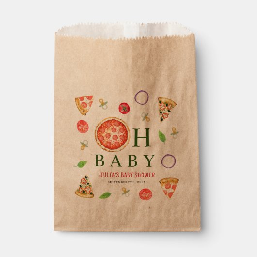 Oh Baby Pizza + Baby shower Pacifiers Bedankzakje (Voorkant)
