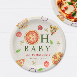 Oh Baby Pizza + Baby shower Pacifiers Papieren Bordje