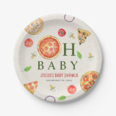 Oh Baby Pizza + Baby shower Pacifiers Papieren Bordje (Voorkant)
