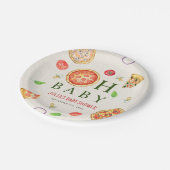 Oh Baby Pizza + Baby shower Pacifiers Papieren Bordje (Gekanteld)