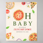 Oh Baby Pizza + Baby shower Pacifiers Poster (Voorkant)