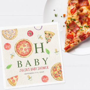 Oh Baby Pizza + Baby shower Pacifiers Servet