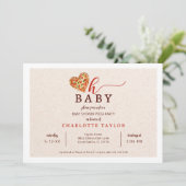 Oh Baby Pizza Baby shower Uitnodiging – Fun Food-T (Staand voorkant)