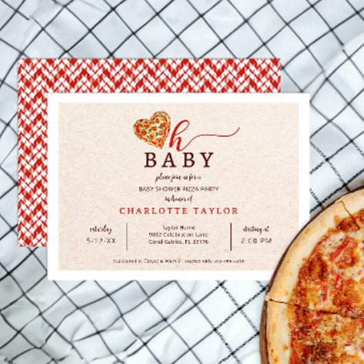 Oh Baby Pizza Baby shower Uitnodiging – Fun Food-T