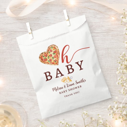Oh Baby Pizza en Fopspenen Baby shower Favorietent Bedankzakje (Geknipt)