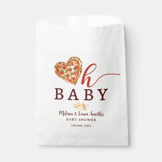 Oh Baby Pizza en Fopspenen Baby shower Favorietent Bedankzakje (Voorkant)