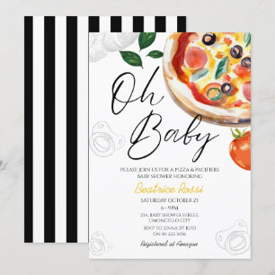 Oh Baby Pizza Fopspenen Italiaans Baby shower Kaart