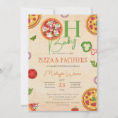 Oh Baby Pizza fopspenen schattig Baby shower Kaart (Voorkant)