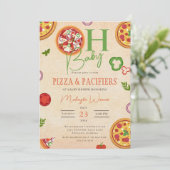 Oh Baby Pizza fopspenen schattig Baby shower Kaart (Staand voorkant)
