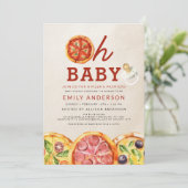 Oh Baby Pizza & Pacifiers Baby shower Kaart (Staand voorkant)