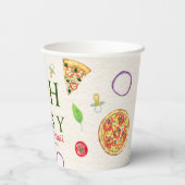 Oh Baby Pizza & Pacifiers Baby shower Papieren Bekers (Achterkant)