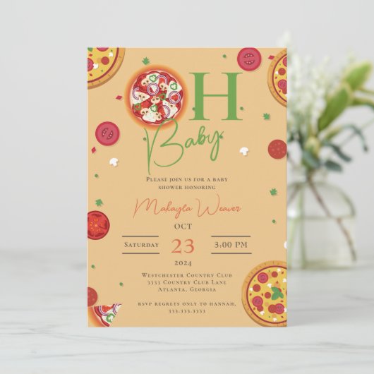 Oh Baby Pizza Pacifiers cool Baby shower Kaart (Staand voorkant)