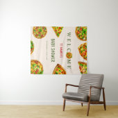 Oh Baby Pizza Tomaten Olivia Green Baby Shower Wandkleed (In Situ (horizontaal))