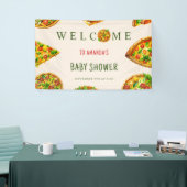 Oh Baby Pizza Tomatoes Olivia Groen Baby shower Spandoek (Beurs)