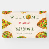 Oh Baby Pizza Tomatoes Olivia Groen Baby shower Spandoek (Horizontaal)