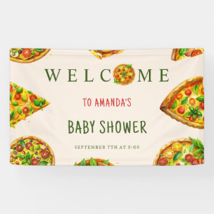 Oh Baby Pizza Tomatoes Olivia Groen Baby shower Spandoek