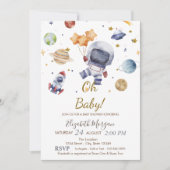 Oh Baby Planet Astronaut Baby shower Kaart (Voorkant)