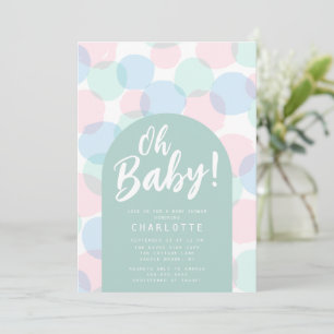 Oh Baby Polka Dots Baby shower Uitnodiging