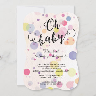 Oh Baby! Polka Dots Neutraal Baby shower Invitatio Kaart