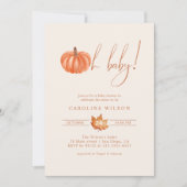 Oh Baby pompoen Baby shower Herfst minimalistisch Kaart (Voorkant)