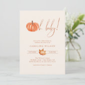 Oh Baby pompoen Baby shower Herfst minimalistisch Kaart (Staand voorkant)