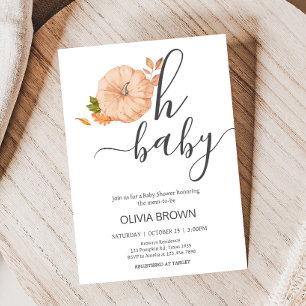 Oh Baby Pompoen Herfst Baby Shower Kaart
