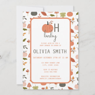 Oh Baby Pompoen Herfst Baby Shower Uitnodiging