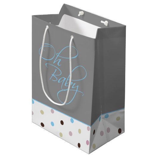 Oh Baby Posh Baby Boy Medium Cadeauzakje (Voorkant Gekanteld)