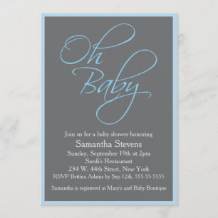 Oh Baby Posh Baby shower voor Boy Kaart