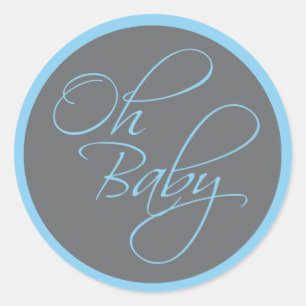 Oh Baby Posh Baby shower voor Boy Ronde Sticker