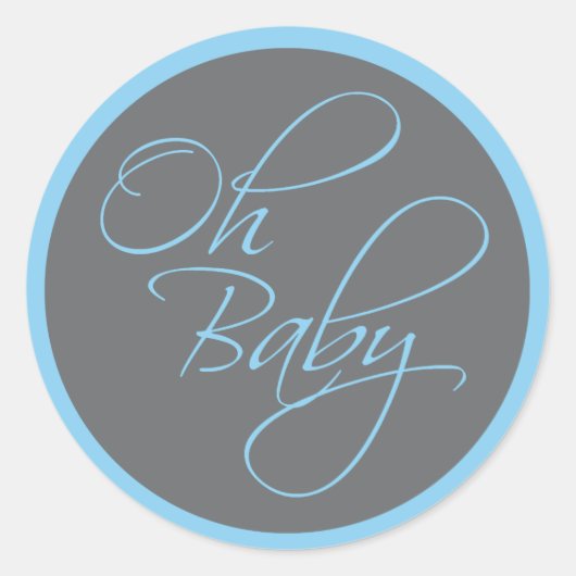 Oh Baby Posh Baby shower voor Boy Ronde Sticker (Voorkant)