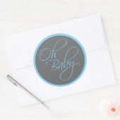 Oh Baby Posh Baby shower voor Boy Ronde Sticker (Envelop)