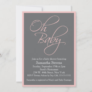 Oh Baby Posh Baby shower voor Meisje Kaart