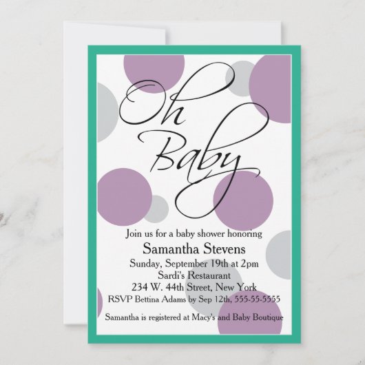Oh Baby Posh Gender Neutral Baby shower Kaart (Voorkant)