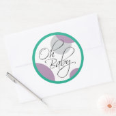 Oh Baby Posh Gender Neutral Baby shower Ronde Sticker (Envelop)