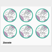 Oh Baby Posh Gender Neutral Baby shower Ronde Sticker (Vel)