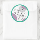 Oh Baby Posh Gender Neutral Baby shower Ronde Sticker (Tas)
