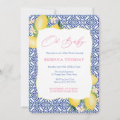 Oh Baby Positano Lemons Pink Girl Baby shower Kaart (Voorkant)