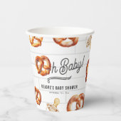 Oh Baby Pretzels & Fopspenen Neutraal Baby shower Papieren Bekers (Voorkant)
