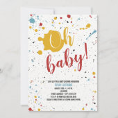 Oh Baby Primaire verfvlek Neutraal Baby shower Kaart (Voorkant)