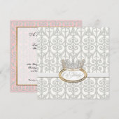 Oh Baby, prinses Crown Girl Shower Kaart (Voorkant / Achterkant)