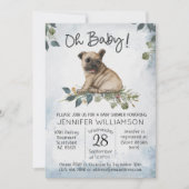 Oh Baby! Pug Puppy Dog Baby shower Kaart (Voorkant)