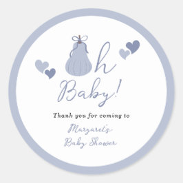 Oh Baby Pumpkin Bow Boy Baby shower Bedankt Ronde Sticker