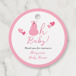 Oh Baby Pumpkin Bow Girl Baby shower Bedankt Bedankjes Labels