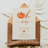 Oh Baby Pumpkin Modern Herfst Baby shower Kaart