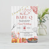 Oh Baby-Q Baby Shower Girl Rustic BBQ Kaart (Staand voorkant)