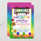 Oh, Baby! Rainbow Baby shower Invitation Kaart (Voorkant / Achterkant)