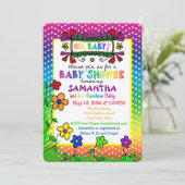 Oh, Baby! Rainbow Baby shower Invitation Kaart (Staand voorkant)